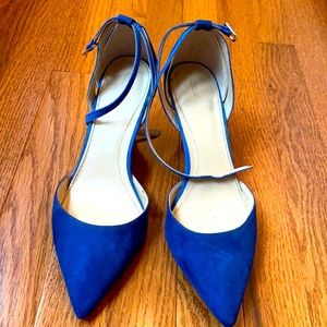 Royal blue heels with ankle strap